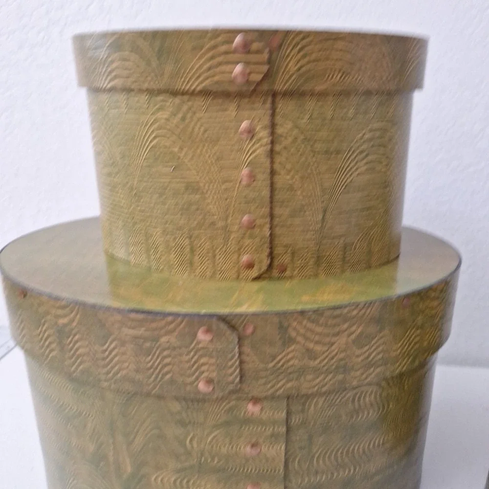 Set Of 3 Nesting Early Antique Thick Walled Solid Wood Pantry Box Mint Condition